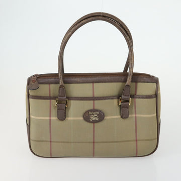 Burberrys Nova Check Bag Canvas Leather 2 Set Beige Brown Auth mr1572 - 0