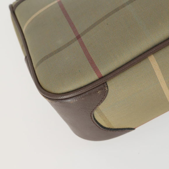 Burberrys Nova Check Bag Canvas Leather 2 Set Beige Brown Auth mr1572