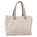 CHANEL New Travel Line Tote Bag Nylon Beige Gold CC Auth mr1575-1