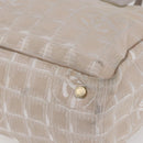 CHANEL New Travel Line Tote Bag Nylon Beige Gold CC Auth mr1575-10