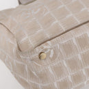 CHANEL New Travel Line Tote Bag Nylon Beige Gold CC Auth mr1575-11