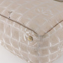 CHANEL New Travel Line Tote Bag Nylon Beige Gold CC Auth mr1575-12