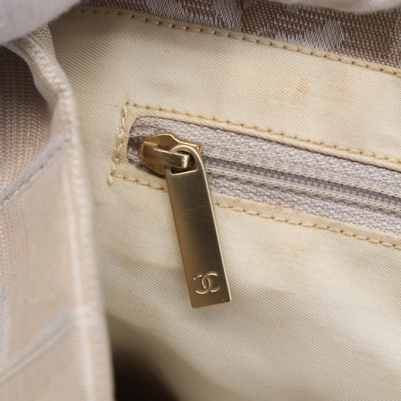 CHANEL New Travel Line Tote Bag Nylon Beige Gold CC Auth mr1575