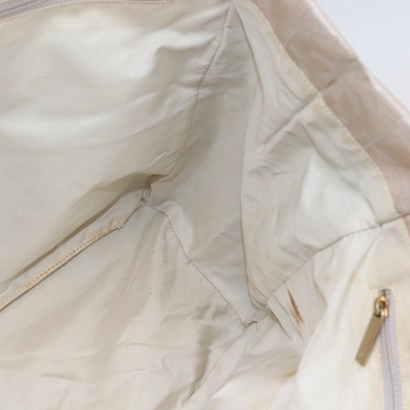 CHANEL New Travel Line Tote Bag Nylon Beige Gold CC Auth mr1575