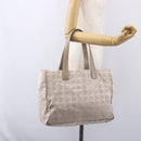 CHANEL New Travel Line Tote Bag Nylon Beige Gold CC Auth mr1575-23