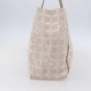 CHANEL New Travel Line Tote Bag Nylon Beige Gold CC Auth mr1575-4