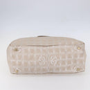 CHANEL New Travel Line Tote Bag Nylon Beige Gold CC Auth mr1575-9
