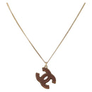 CHANEL COCO Mark Reversible Necklace Metal Gold Tone CC Auth mr1576-1