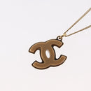 CHANEL COCO Mark Reversible Necklace Metal Gold Tone CC Auth mr1576-10