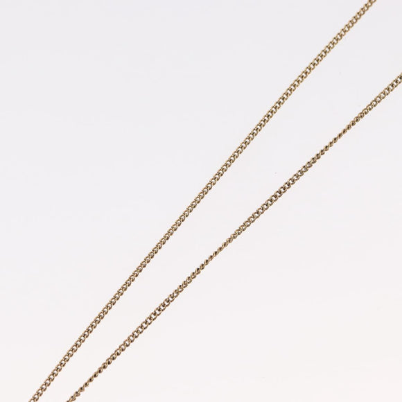 CHANEL COCO Mark Reversible Necklace Metal Gold Tone CC Auth mr1576