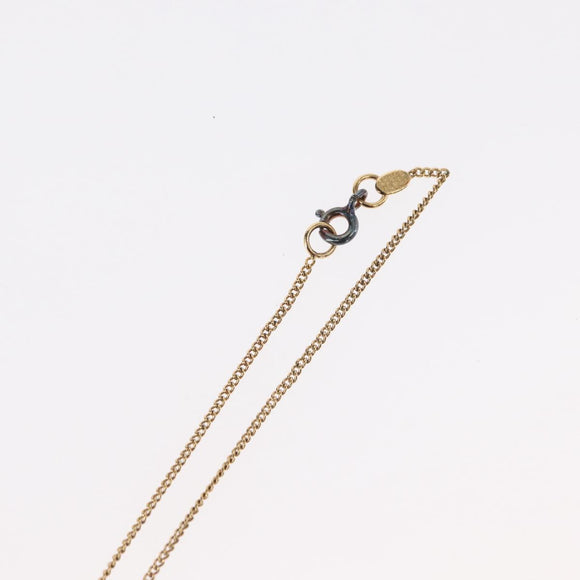 CHANEL COCO Mark Reversible Necklace Metal Gold Tone CC Auth mr1576