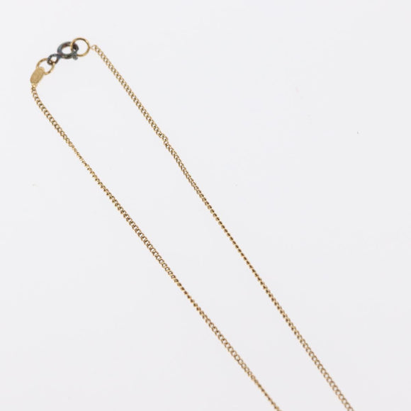 CHANEL COCO Mark Reversible Necklace Metal Gold Tone CC Auth mr1576