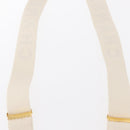 CHANEL Suspenders Canvas Leather White CC Auth mr1577-11