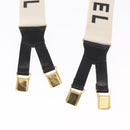 CHANEL Suspenders Canvas Leather White CC Auth mr1577-3