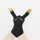 CHANEL Suspenders Canvas Leather White CC Auth mr1577-7