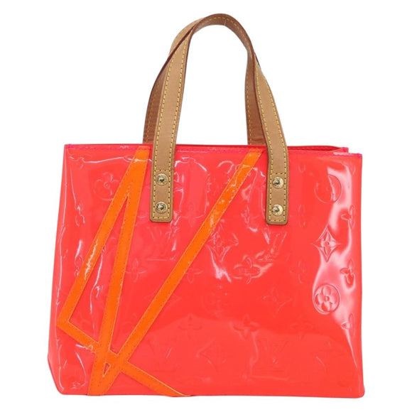 LOUIS VUITTON Monogram Vernis Fluo Reade PM Hand Bag Red M91903 LV Auth mr1578