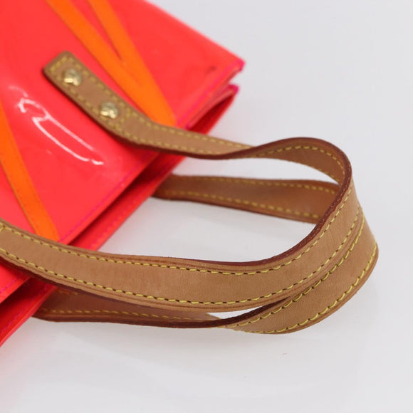 LOUIS VUITTON Monogram Vernis Fluo Reade PM Hand Bag Red M91903 LV Auth mr1578