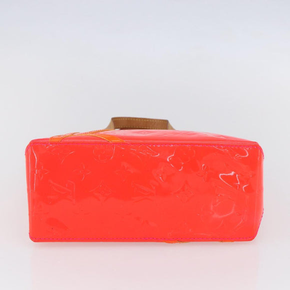 LOUIS VUITTON Monogram Vernis Fluo Reade PM Hand Bag Red M91903 LV Auth mr1578