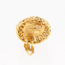 CHANEL Pearl Earring metal Gold CC Auth mr1579-10