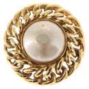 CHANEL Pearl Earring metal Gold CC Auth mr1579-2