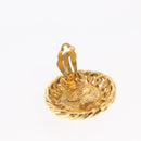 CHANEL Pearl Earring metal Gold CC Auth mr1579-4