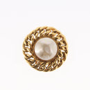CHANEL Pearl Earring metal Gold CC Auth mr1579-7