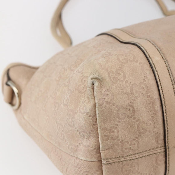 GUCCI GG Canvas Guccissima Tragetasche Leder Gold Beige Rosa 197953 Auth mr1583