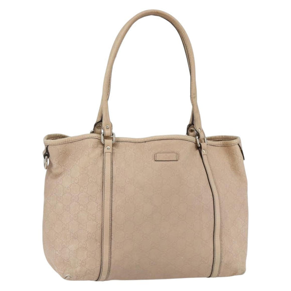 GUCCI GG Canvas Guccissima Tragetasche Leder Gold Beige Rosa 197953 Auth mr1583