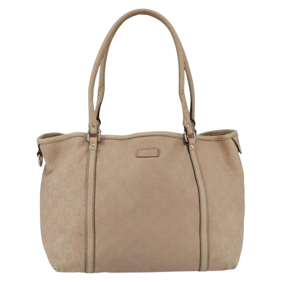 GUCCI GG Canvas Guccissima Tragetasche Leder Gold Beige Rosa 197953 Auth mr1583
