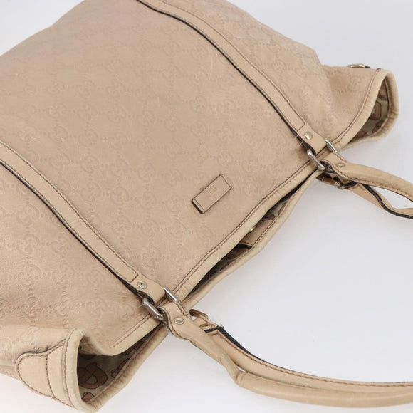 GUCCI GG Canvas Guccissima Tragetasche Leder Gold Beige Rosa 197953 Auth mr1583