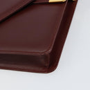 CARTIER Must Line Shoulder Bag Leather Bordeaux Gold Auth mr1585-10
