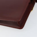 CARTIER Must Line Shoulder Bag Leather Bordeaux Gold Auth mr1585-12