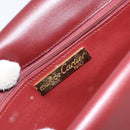 CARTIER Must Line Shoulder Bag Leather Bordeaux Gold Auth mr1585-16