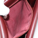 CARTIER Must Line Shoulder Bag Leather Bordeaux Gold Auth mr1585-21