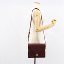 CARTIER Must Line Shoulder Bag Leather Bordeaux Gold Auth mr1585-23