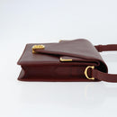 CARTIER Must Line Shoulder Bag Leather Bordeaux Gold Auth mr1585-4