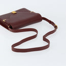 CARTIER Must Line Shoulder Bag Leather Bordeaux Gold Auth mr1585-7