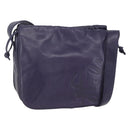 LOEWE Anagram Shoulder Bag Leather Purple Gold Auth mr1586-1