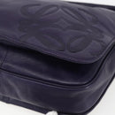 LOEWE Anagram Shoulder Bag Leather Purple Gold Auth mr1586-9