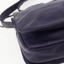 LOEWE Anagram Shoulder Bag Leather Purple Gold Auth mr1586-14