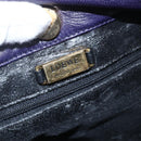 LOEWE Anagram Shoulder Bag Leather Purple Gold Auth mr1586-10