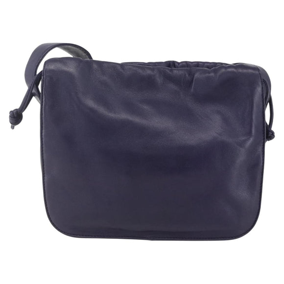 LOEWE Anagram Shoulder Bag Leather Purple Gold Auth mr1586