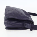 LOEWE Anagram Shoulder Bag Leather Purple Gold Auth mr1586-4