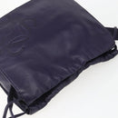 LOEWE Anagram Shoulder Bag Leather Purple Gold Auth mr1586-6