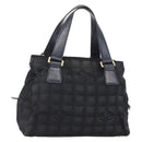 CHANEL New Travel Line Hand Bag Nylon Black Gold CC Auth mr1588-1