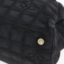 CHANEL New Travel Line Hand Bag Nylon Black Gold CC Auth mr1588-9
