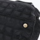 CHANEL New Travel Line Hand Bag Nylon Black Gold CC Auth mr1588-15