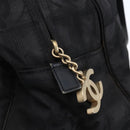 CHANEL New Travel Line Hand Bag Nylon Black Gold CC Auth mr1588-17