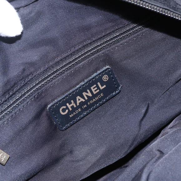 CHANEL New Travel Line Hand Bag Nylon Black Gold CC Auth mr1588