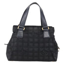 CHANEL New Travel Line Hand Bag Nylon Black Gold CC Auth mr1588-13